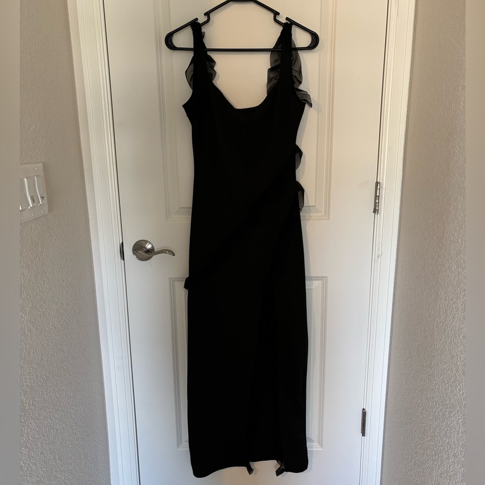 Elegant Black Ruffle Dress
